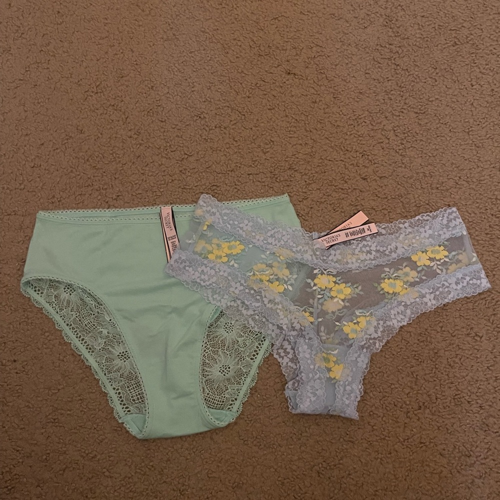 Victoria's Secret Blue and Green Lace Panties